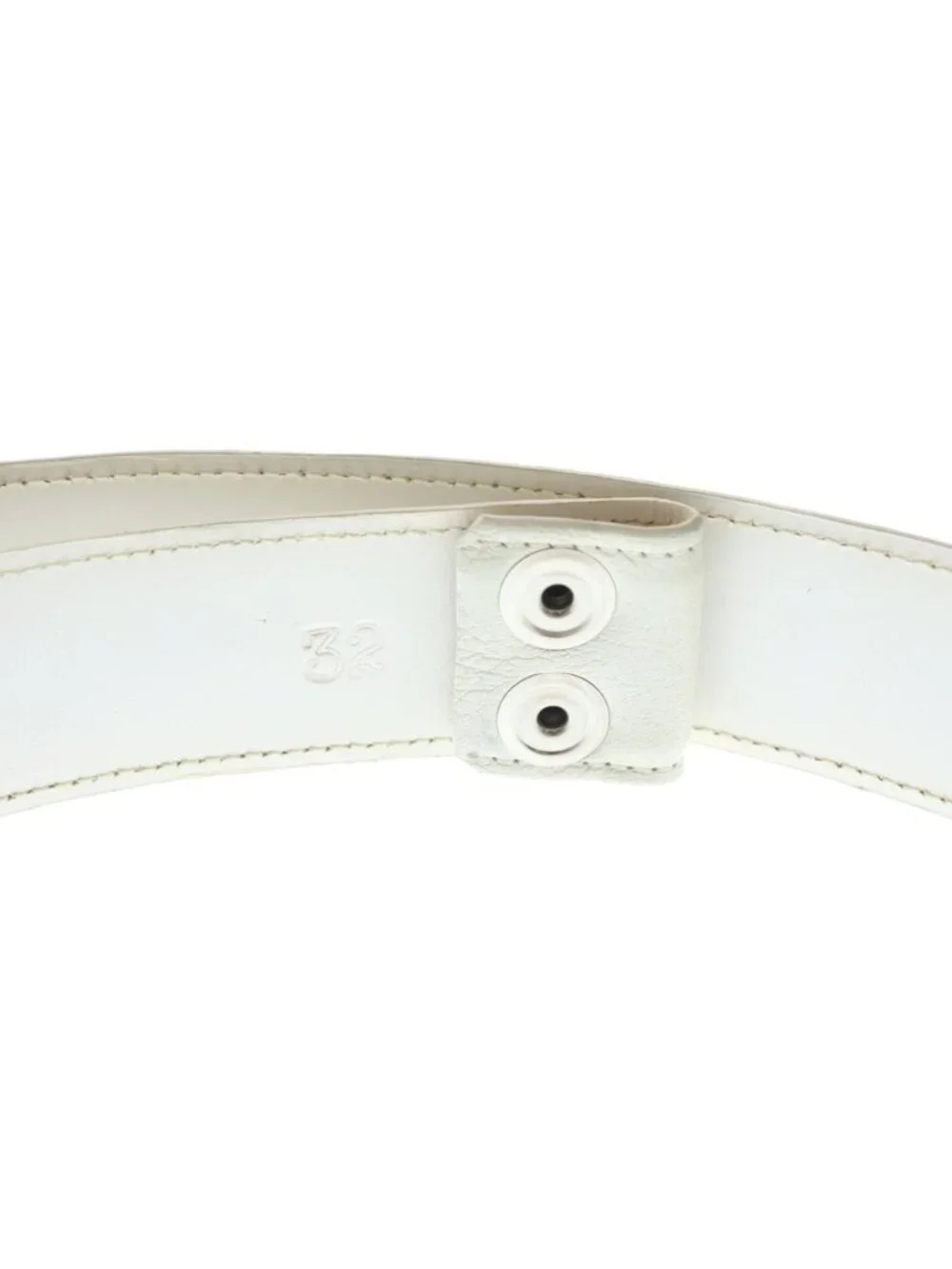 Chrome Hearts 1.5 Strap Horseshoe Rivets Leather Belt White